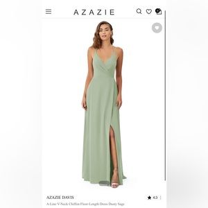 Azazie dusty sage bridesmaid dress size A6 new